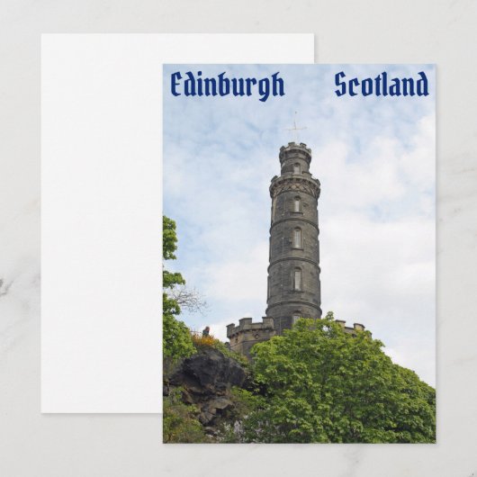 Edinburgh, Scotland Card (Vorne/Hinten)