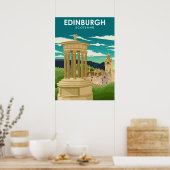 Edinburgh Scotland City Illustration Travel Poster (Küche)