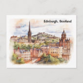 Edinburgh Scotland City View Wasserfarbenreise Postkarte (Vorderseite)