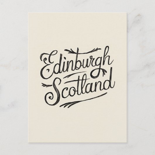 Edinburgh Scotland Hand gezogen Postkarte (Vorderseite)