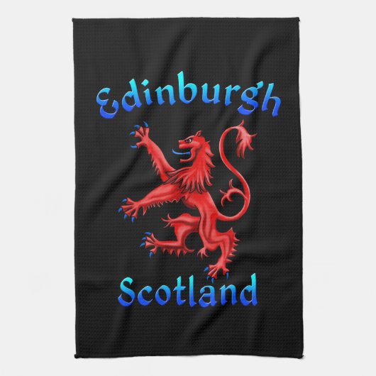 Edinburgh Scotland Lion Rampant Scottish Flag Geschirrtuch (Vertikal)