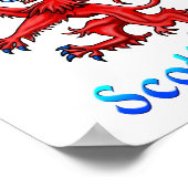 Edinburgh Scotland Lion Rampant Scottish Flag Poster (Ecke)