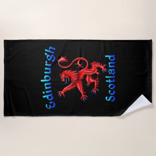 Edinburgh Scotland Lion Rampant Scottish Flag Strandtuch (Vorderseite)