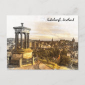 Edinburgh Scotland Panorama View Vintage Travel Postkarte (Vorderseite)