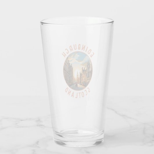 Edinburgh Scotland Retro Distressed Circle Glas (Rückseite)