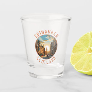 Edinburgh Scotland Retro Distressed Circle Schnapsglas