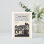 Edinburgh Scotland Retro Vintag Inspiriert Postkarte (Stehend Vorderseite)