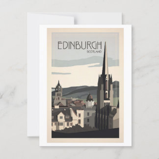 Edinburgh Scotland Retro Vintag Inspiriert Postkarte