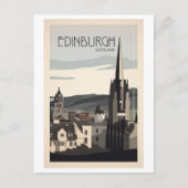 Edinburgh Scotland Retro Vintag Inspiriert Postkarte (Vorderseite)