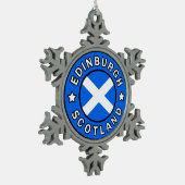 Edinburgh Scotland Schneeflocken Zinn-Ornament (Links)