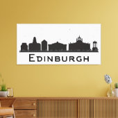 Edinburgh Scotland | Schwarz-Weiß-Skyline Leinwanddruck (Insitu (Wohnzimmer))