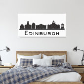 Edinburgh Scotland | Schwarz-Weiß-Skyline Leinwanddruck (Insitu (Schlafzimmer))