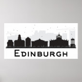 Edinburgh Scotland | Schwarz-Weiß-Skyline Poster (Vorne)