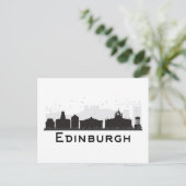 Edinburgh Scotland | Schwarz-Weiß-Skyline Postkarte (Stehend Vorderseite)