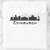 Edinburgh Scotland | Schwarz-Weiß-Skyline Rechteckiger Aufkleber (Tasche)
