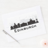 Edinburgh Scotland | Schwarz-Weiß-Skyline Rechteckiger Aufkleber (Umschlag)