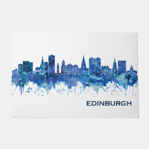 Edinburgh Scotland Skyline Blue Fußmatte