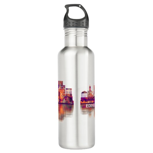 Edinburgh Scotland Skyline Edelstahlflasche (Rückseite)