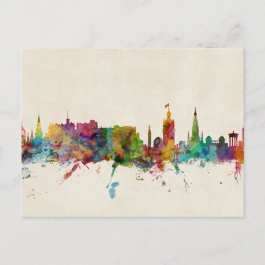Edinburgh Scotland Skyline Postkarte (Vorderseite)