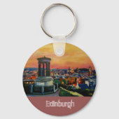Edinburgh Scotland Skylineat Dusk Schlüsselanhänger (Vorderseite)