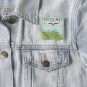 Edinburgh Scotland Vintager Stil Kartenposter druc Button (Beispiel)