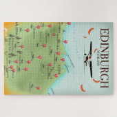Edinburgh Scotland Vintager Stil Kartenposter druc Puzzle (Horizontal)
