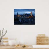Edinburgh Skyline bei Dämmerung Poster (Küche)