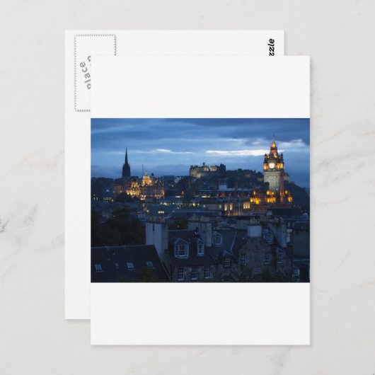 Edinburgh Skyline Postkarte (Vorne/Hinten)