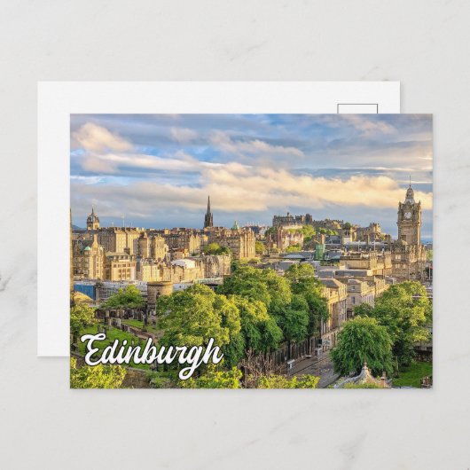 Edinburgh Skyline, Schottland, Großbritannien Postkarte (Vorne/Hinten)