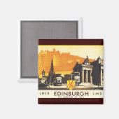 Edinburgh über LNER-Bahnplakat Magnet (Vorderseite/Rückseite)
