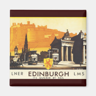 Edinburgh über LNER-Bahnplakat Magnet