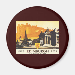 Edinburgh über LNER-Bahnplakat Magnet