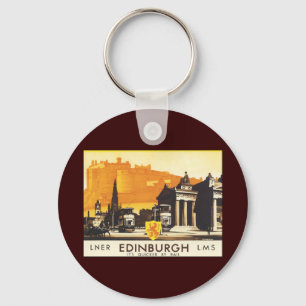 Edinburgh über LNER-Bahnplakat Schlüsselanhänger