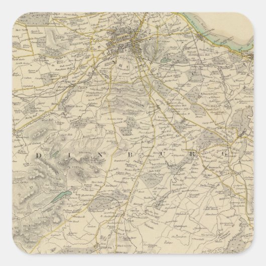 Edinburgh-Umgebungen Quadratischer Aufkleber (Vorderseite)