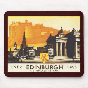 Edinburgh via LNER Eisenbahnplakat Mousepad