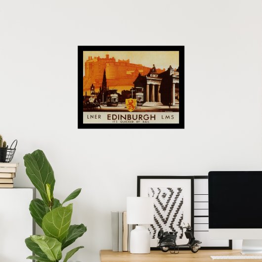 Edinburgh via LNER Rail Poster (Heimbüro)