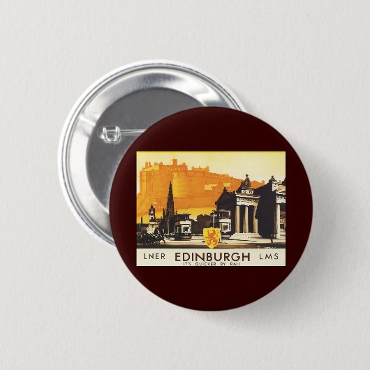 Edinburgh via LNER Rail Poster Button (Vorne & Hinten)