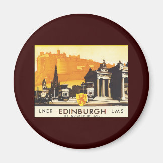 Edinburgh via LNER Rail Poster Magnet