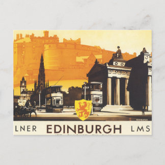 Edinburgh via LNER Rail Poster Postkarte