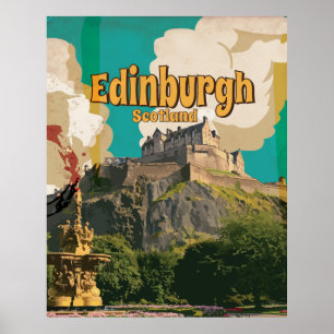 Edinburgh Vintage Reiseplakat Poster