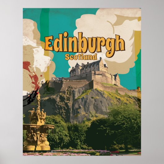 Edinburgh Vintage Travel Poster (Vorne)