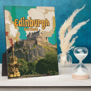 Edinburgh Vintage Travel Poster Fotoplatte