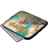 Edinburgh Vintage Travel Poster Laptopschutzhülle (Vorne Knopf)