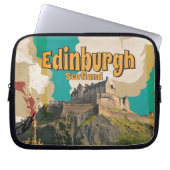 Edinburgh Vintage Travel Poster Laptopschutzhülle (Vorderseite)