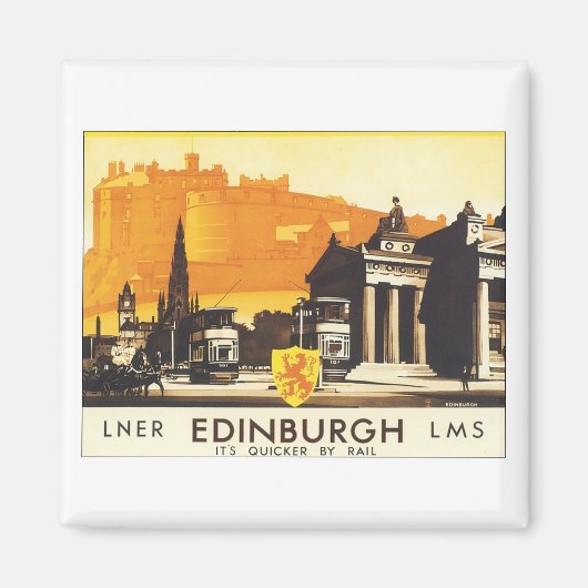 Edinburgh Vintage Travel Poster Magnet (Vorne)