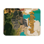 Edinburgh Vintage Travel Poster Magnet (Horizontal)