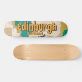 Edinburgh Vintage Travel Poster Skateboard (Horizontal)