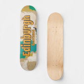 Edinburgh Vintage Travel Poster Skateboard (Vorderseite)