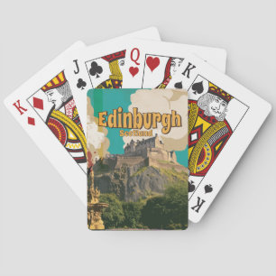 Edinburgh Vintage Travel Poster Spielkarten