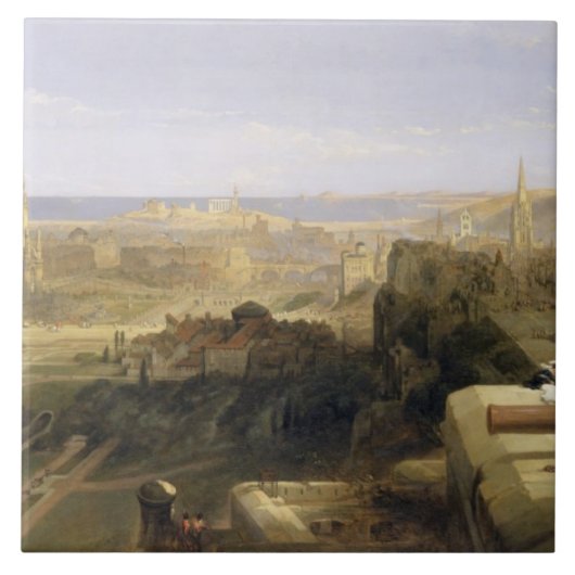 Edinburgh vom Schloss, 1847 (Öl auf Leinwand) Fliese (Vorderseite)